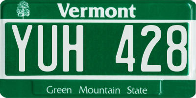 VT license plate YUH428