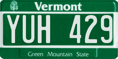 VT license plate YUH429