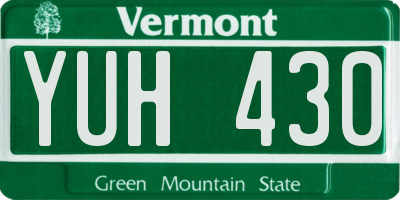 VT license plate YUH430