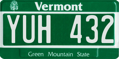 VT license plate YUH432