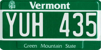 VT license plate YUH435