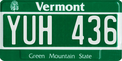 VT license plate YUH436
