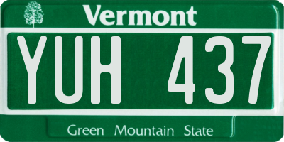 VT license plate YUH437