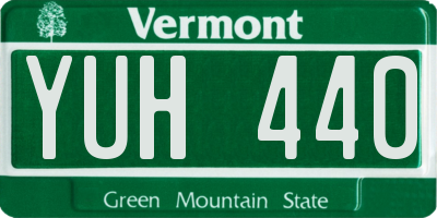 VT license plate YUH440