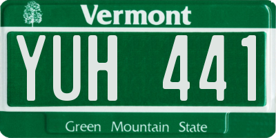 VT license plate YUH441