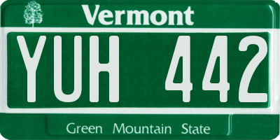 VT license plate YUH442