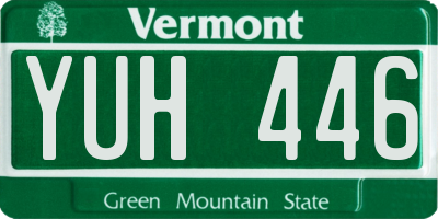 VT license plate YUH446