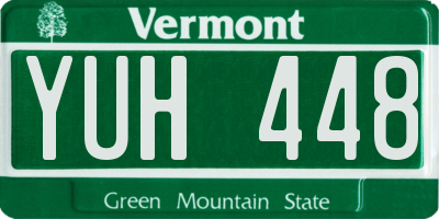 VT license plate YUH448