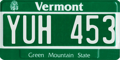 VT license plate YUH453