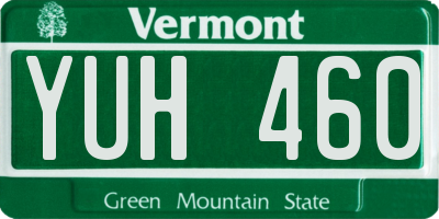 VT license plate YUH460