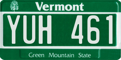 VT license plate YUH461