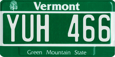 VT license plate YUH466