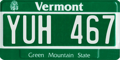 VT license plate YUH467
