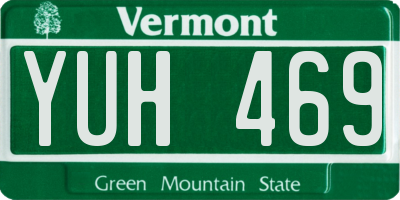 VT license plate YUH469