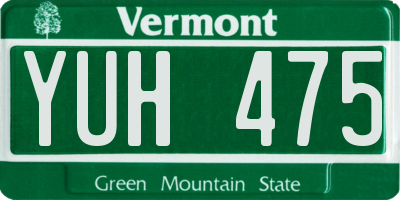VT license plate YUH475