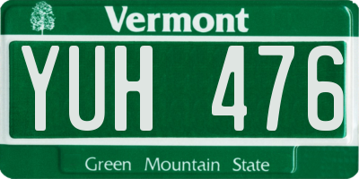 VT license plate YUH476