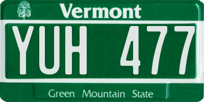 VT license plate YUH477