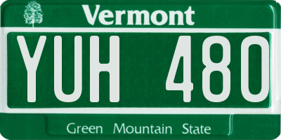VT license plate YUH480