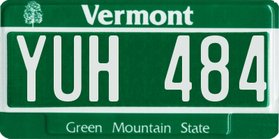 VT license plate YUH484