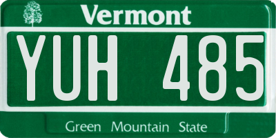 VT license plate YUH485