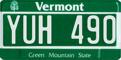 VT license plate YUH490