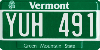 VT license plate YUH491