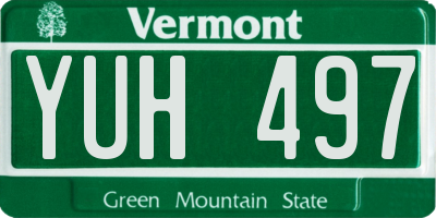 VT license plate YUH497
