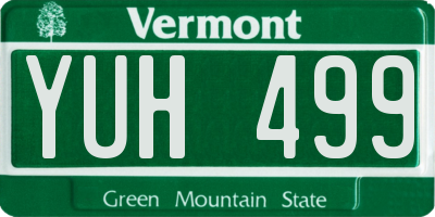 VT license plate YUH499
