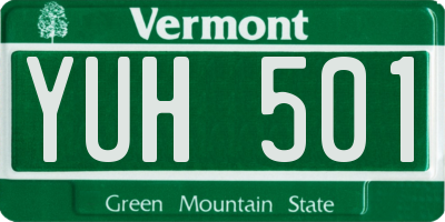 VT license plate YUH501