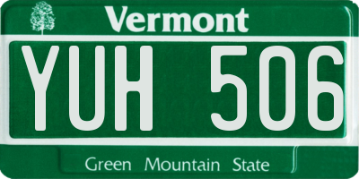 VT license plate YUH506