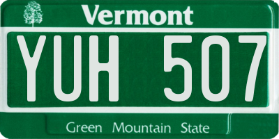 VT license plate YUH507