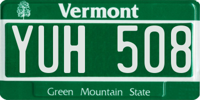 VT license plate YUH508