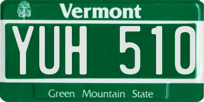 VT license plate YUH510