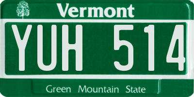 VT license plate YUH514