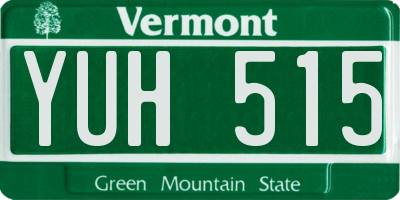 VT license plate YUH515