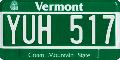 VT license plate YUH517