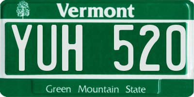 VT license plate YUH520
