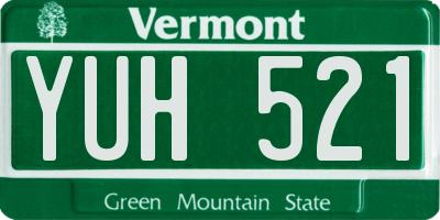 VT license plate YUH521