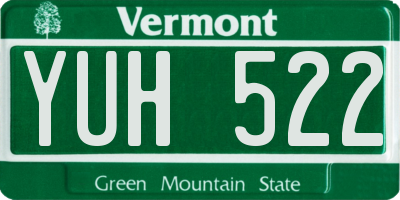 VT license plate YUH522