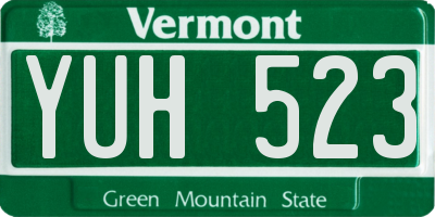VT license plate YUH523