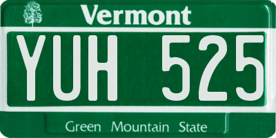 VT license plate YUH525