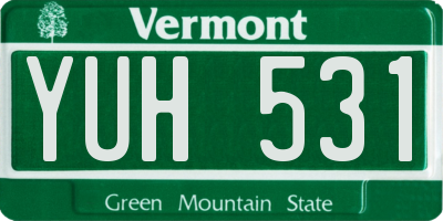 VT license plate YUH531