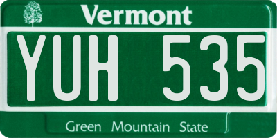 VT license plate YUH535