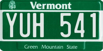 VT license plate YUH541