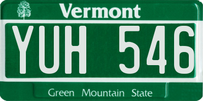 VT license plate YUH546