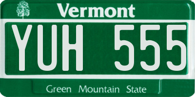 VT license plate YUH555