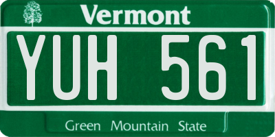 VT license plate YUH561