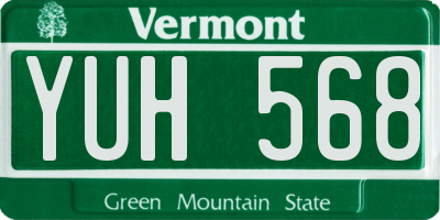VT license plate YUH568