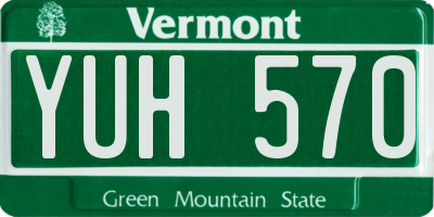 VT license plate YUH570