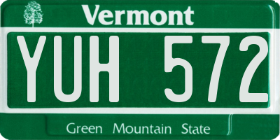VT license plate YUH572